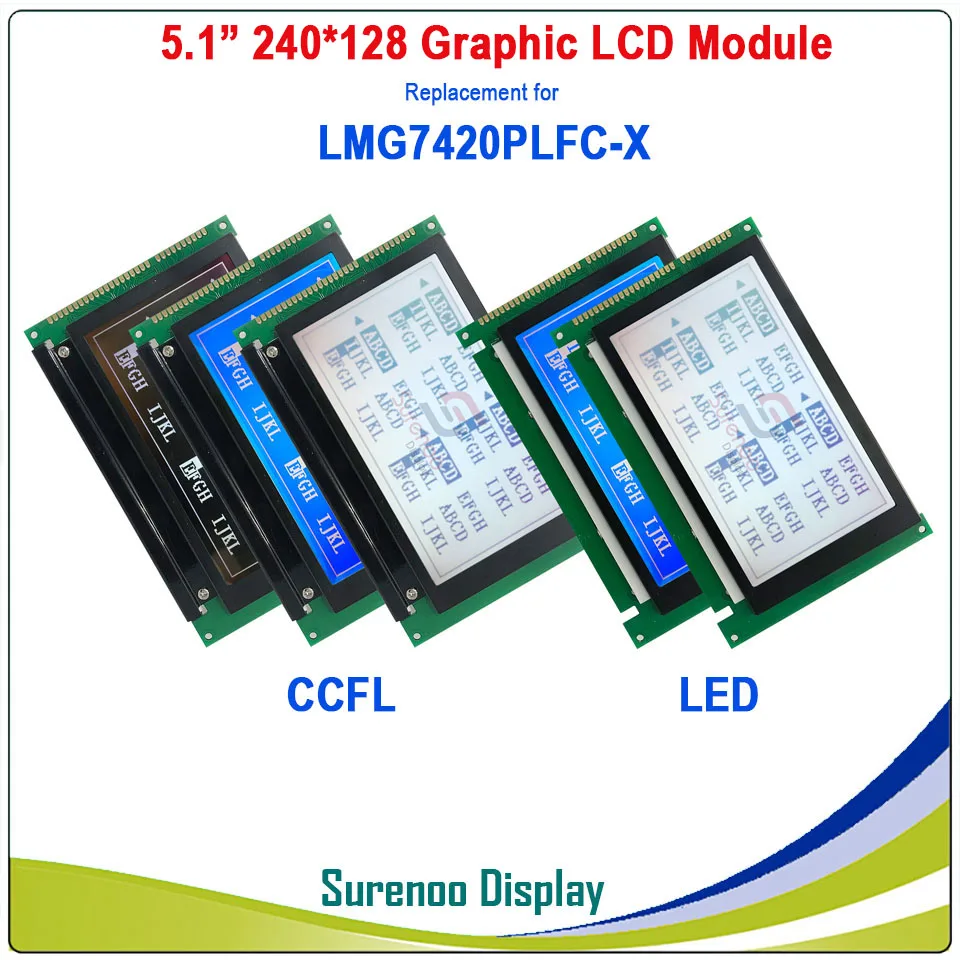 

5.1" 240128 240*128 LCD Module Display Screen Panel Replace for HITACHI LMG7410 LMG7410PLBC LMG7420 LMG7420PLFC-X CCFL LED