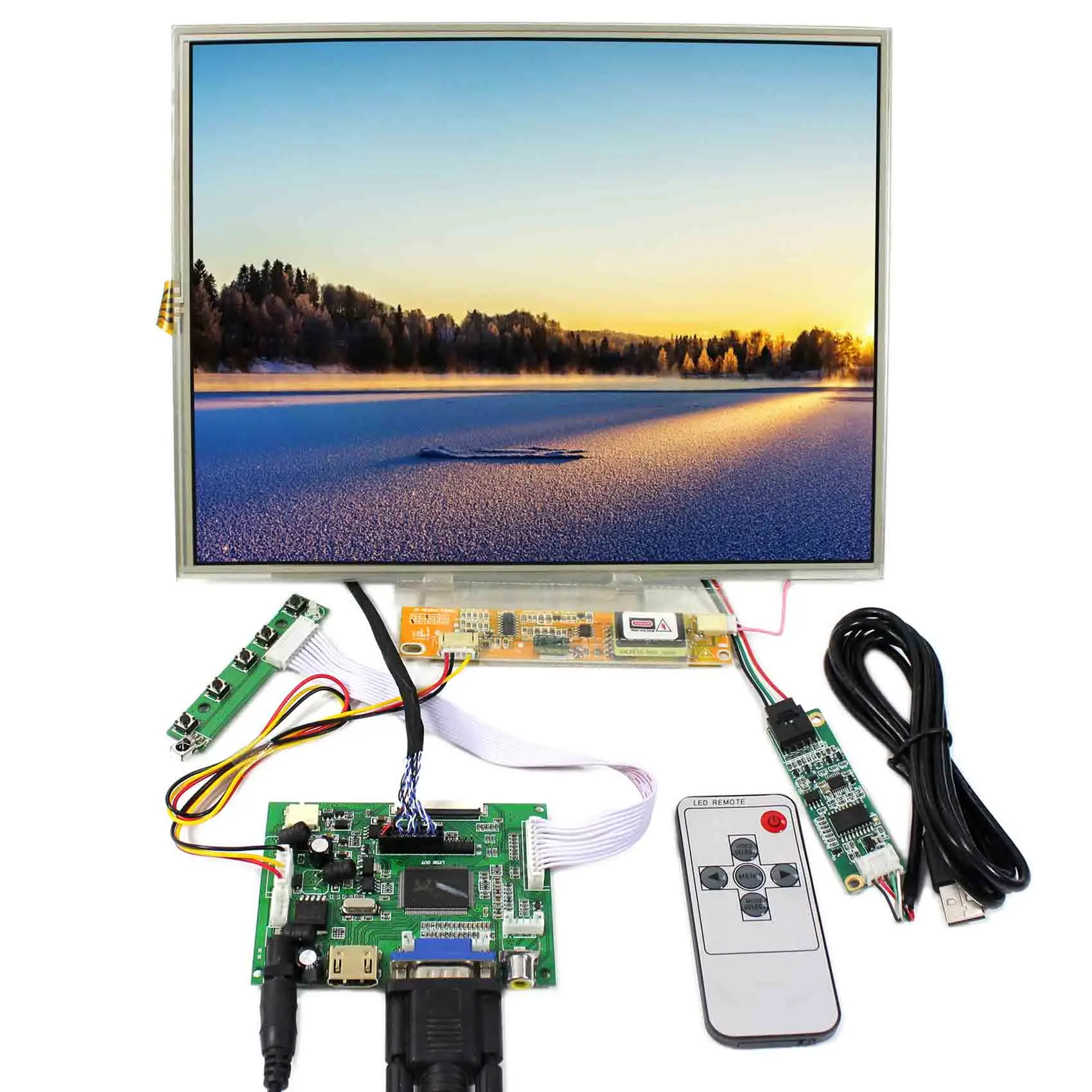 HD MI VGA 2AV LCD Controller Board+12.1inch 1024x768 N121X5 LTN121XJ Touch LCD Panel