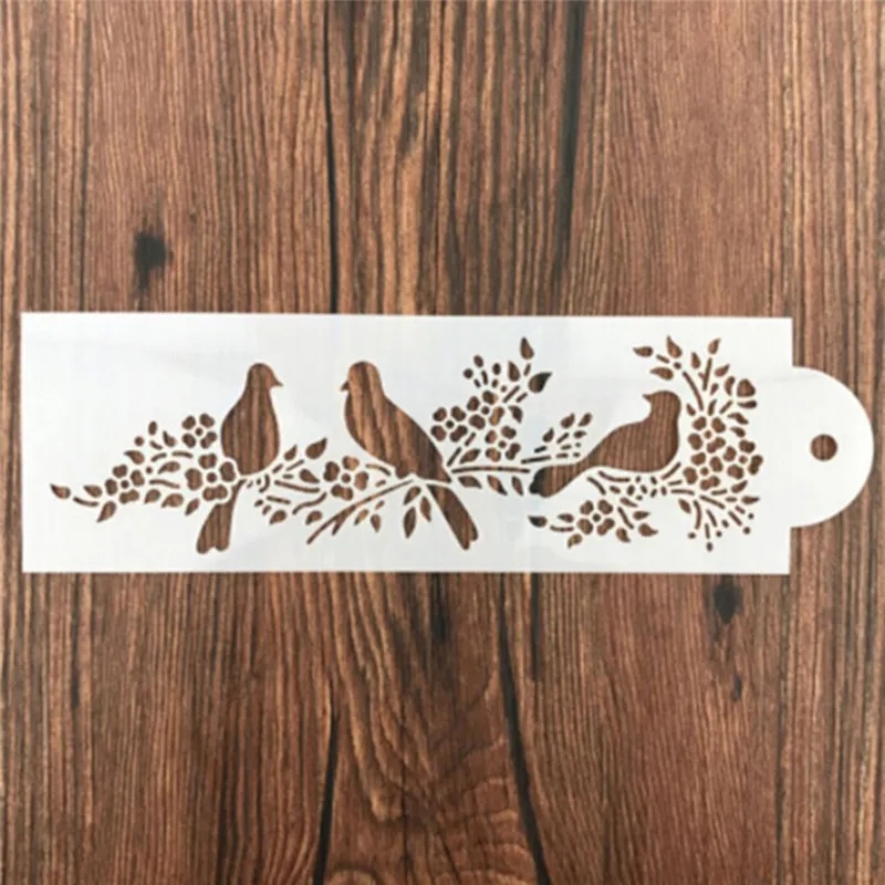 1Pcs Cute Magpie Bird on branches Shape Stencils Airbrush Painting Art DIY Home Decor Scrap booking Album Crafts Wholesale