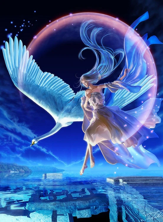 

500 pieces The wooden puzzle Swan girl jigsaw puzzle white card adult children's educational toys