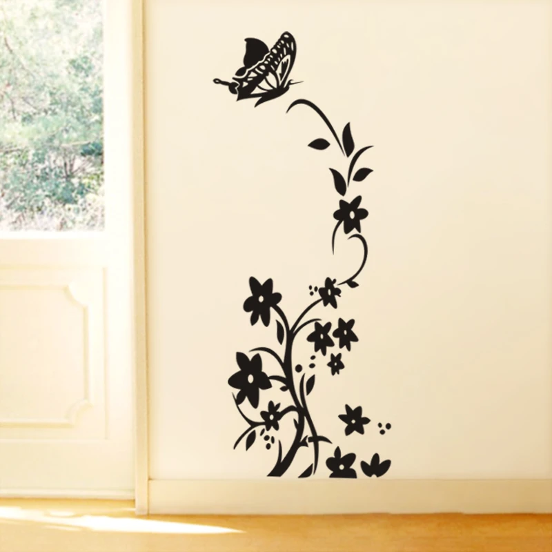 vine flower wall stickers refrigerator decorations 8308. diy home decals vinyl art room mural posters adesivos de paredes 4.5