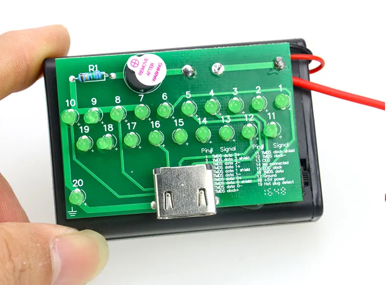 Tester per cavi HDMI/scheda di test misurazione della sequenza della linea HDMI rilevatore di manutenzione fai-da-te scheda di prova del tester del cavo HDMI