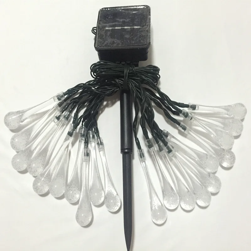 20LED water drop solar light string waterproof raindrop solar light string garden decorative light string christmas