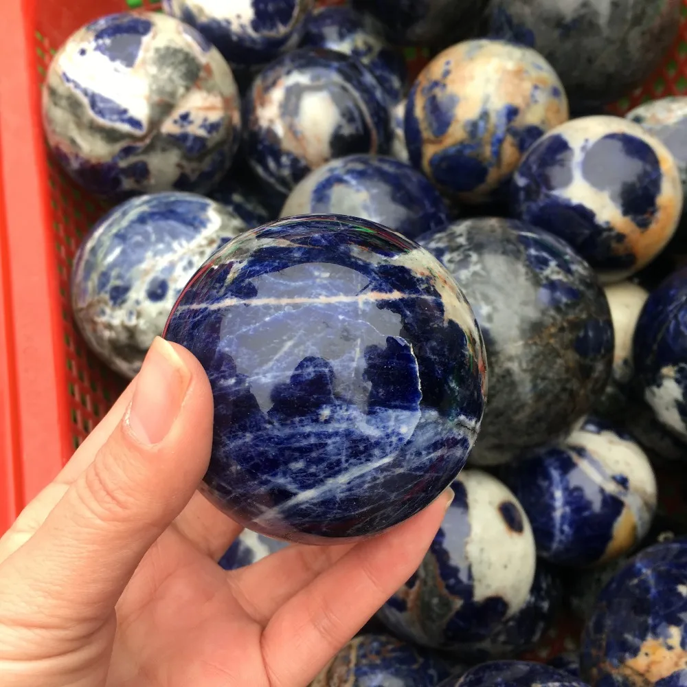 1pcs Natural Blue-veins stone Round Ball