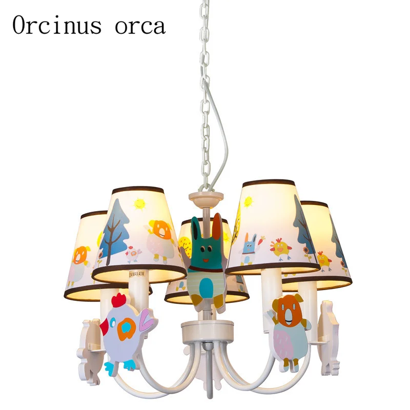 Mediterranean American minimalist children's room chandeliers, girls, boys bedroom, Princess Room,creative cartoon Chandelier