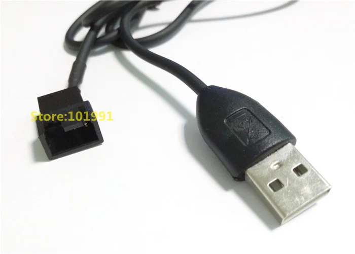 Free Shipping Brand New USB to 3Pin/4Pin PWM Fan Adapter Power Cable 90CM