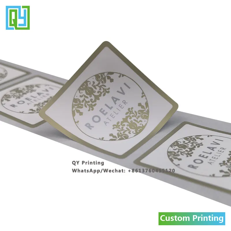 1000Pcs 40X40Mm Gratis Verzending Custom Printing Stickers Goud Kleur Papier Sticker Aangepaste Label
