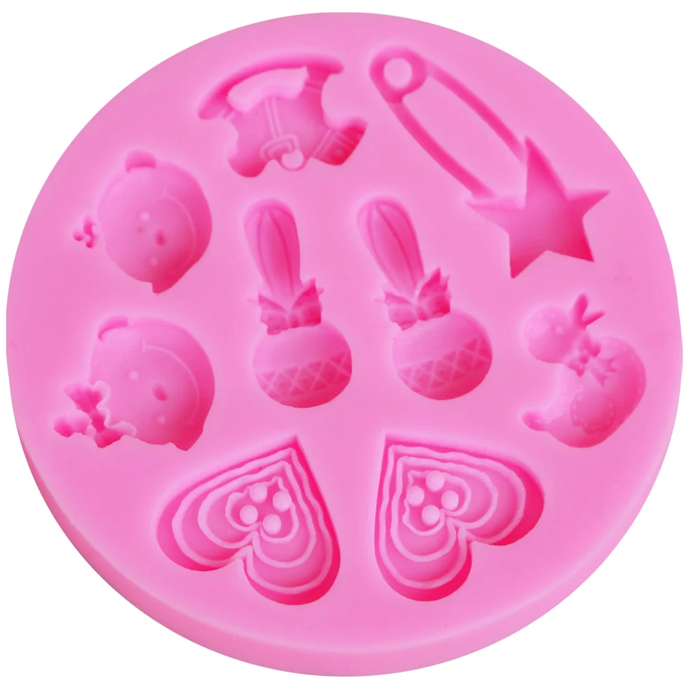 Baby Trojan Pin&Boy Girl Microphone Silicone Chocolate Mold 3d Jelly Biscuit Ice Lollipop Gelatin Sugar Baking Cake Pop Moulds