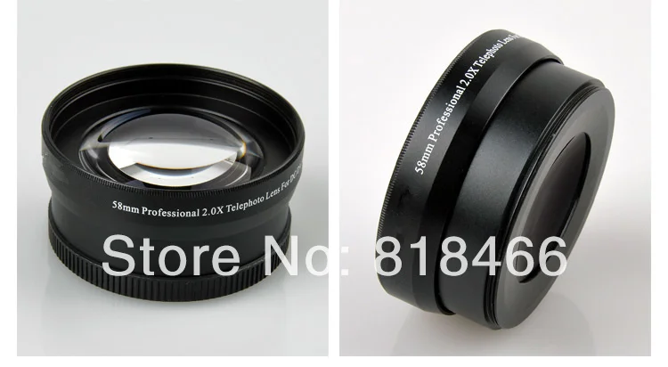 2.0x 58mm TELE Telephoto LENS Magnification for 58 mm for  canon nikon DSLR/SLR Digital Camera