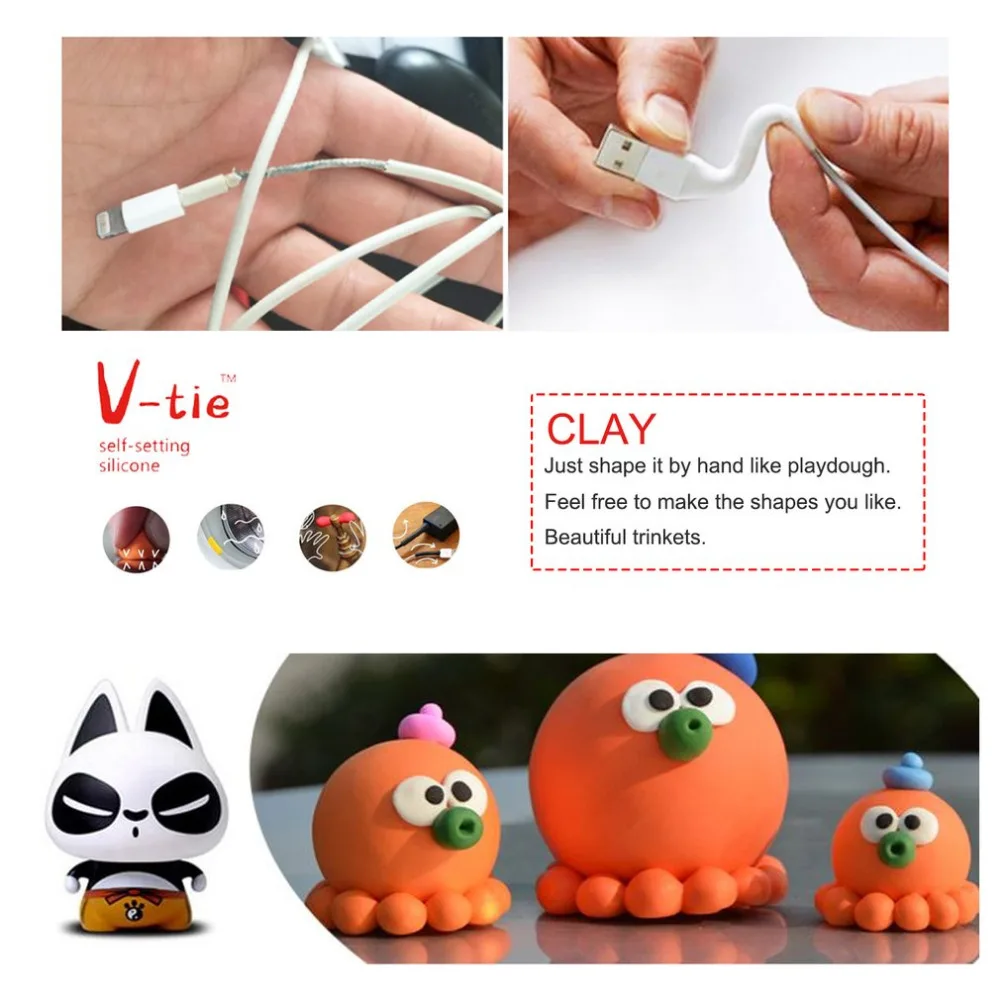 4PCS Self Adhesive DIY V-tie Silicone Heatproof Sealant Clay Rubber Glue Universal Moldable V-tie Fix Repair Form Polymer Dough