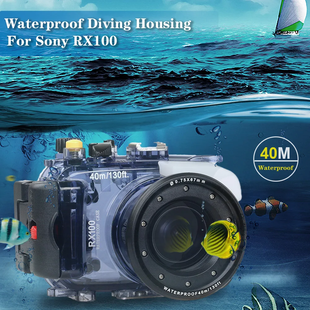 Waterproof Case for Sony RX100 Mark I Photography Underwater 40m Protective Housing Scuba Diving Equipment Camera Accessory