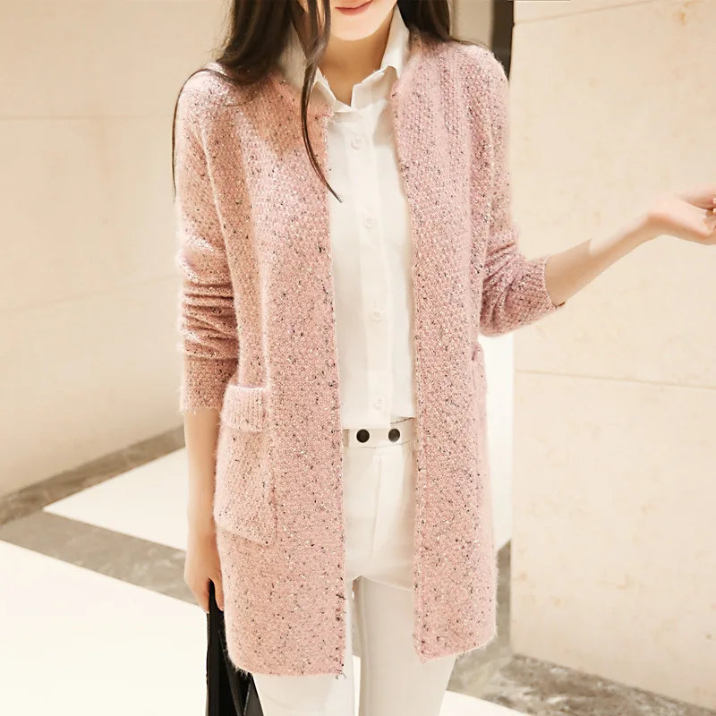 New 2020 Spring Winter Women Casual Long Sleeve Knitted Cardigans Spring Autumn Crochet Ladies Sweaters Fashion  Cardigan SW386