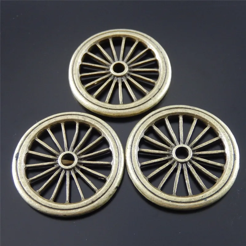 GraceAngie 10PCS Antique Bronze Color Style Car Wheel Gear Charm Pendant  Jewelry Accessories 33*3*3MM 09682