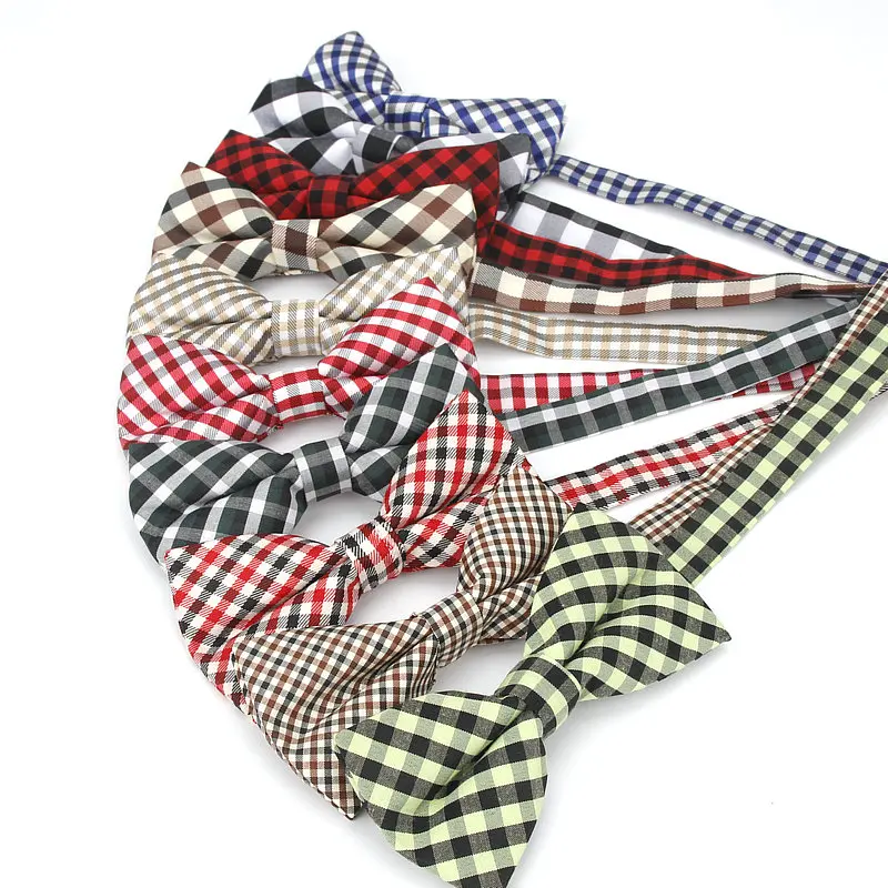 2018 Brand New Men\'s Fashion Vintage Colorful Plaid Neck Bowtie For Man Wedding Suits Bow Ties Cravatas Corbatas Check Butterfly