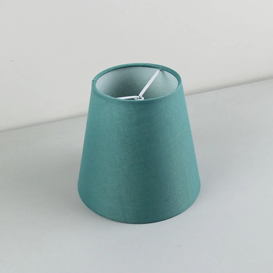 6PCS DIA 14cm/5.51inch Cyan color wall lampshades, modern light lamps with fabric lamp shades, Clip on