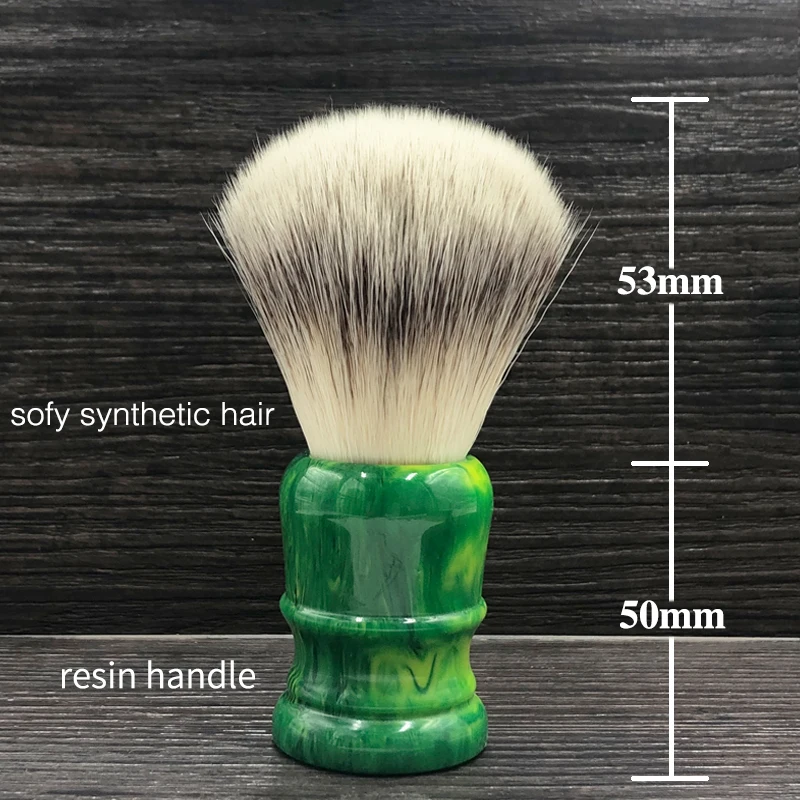 dscosmetic 24mm 26mm soft synthetic hair knots green resin handle Men's Shaving Brush