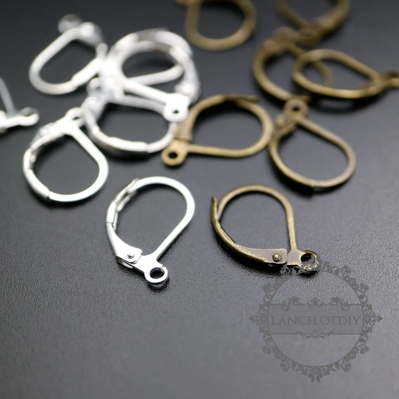 10x16mm silver,bronze brass lever back earrings hook with open ring DIY  earrings supplies findings 1702147