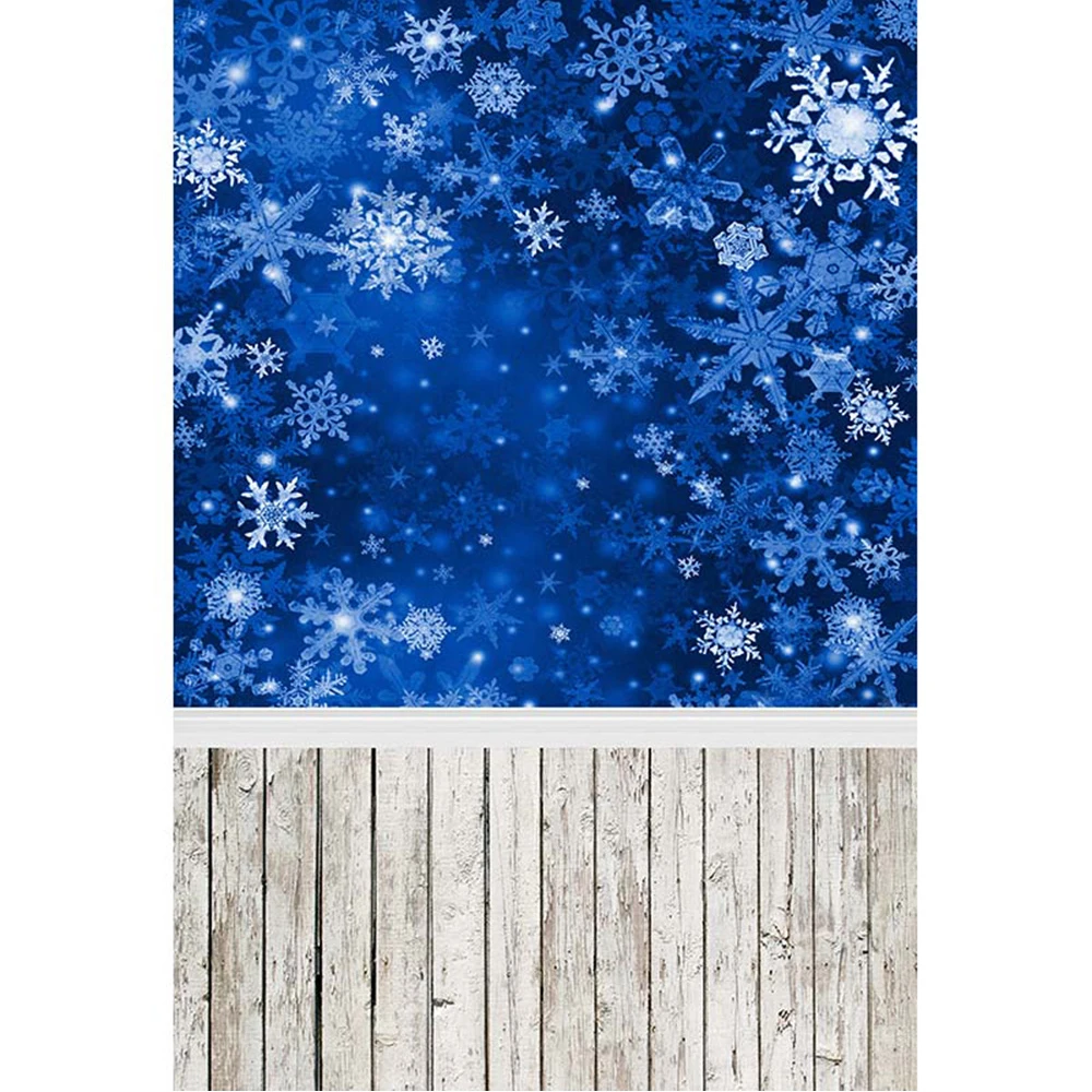 

Digital Printed 3D Frozen Snowflakes Blue Photo Backdrop Wood Floor Newborn Baby Shower Props Kids Photography Studio Background