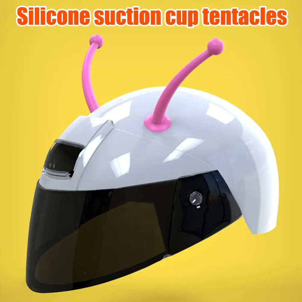 1pc Motorcycle Helmet Silicone Suction Cup Tentacles Decorative Accessories Antenna Sucker Bee Snail Tentacles Horns Dropship