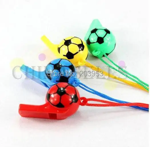 2PCS colorful soccer ball funny face kid fans whistle cheerleading children whistles