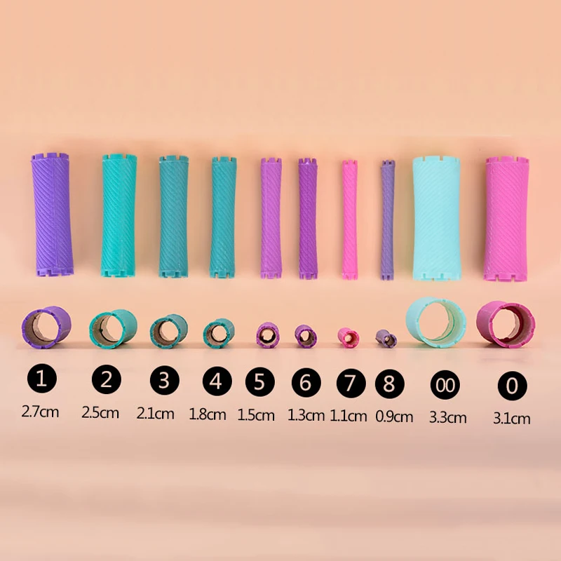 Hair Rollers & Rubber Band Beauty Kit Hair Rollers Curlers Hairdressing Cold Perm Rod Fluffy Wavy Hair Maker Curling UN855