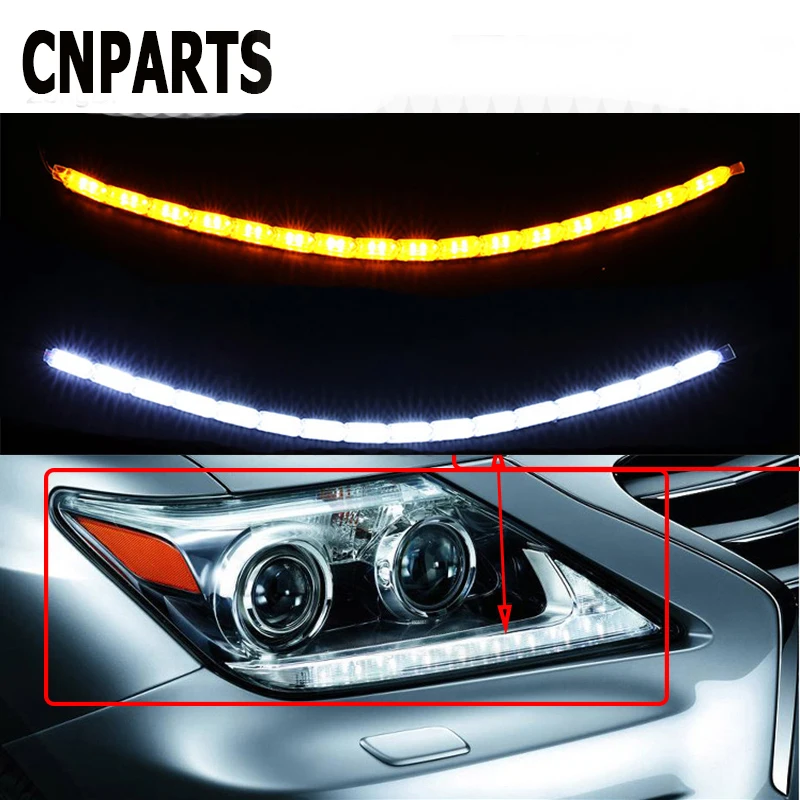 CNPARTS 2PCS Car DRL Daytime Running Turn Singal Crystal LED Lights For Citroen C5 C4 Mini Cooper Opel Astra H G J Vectra C Saab