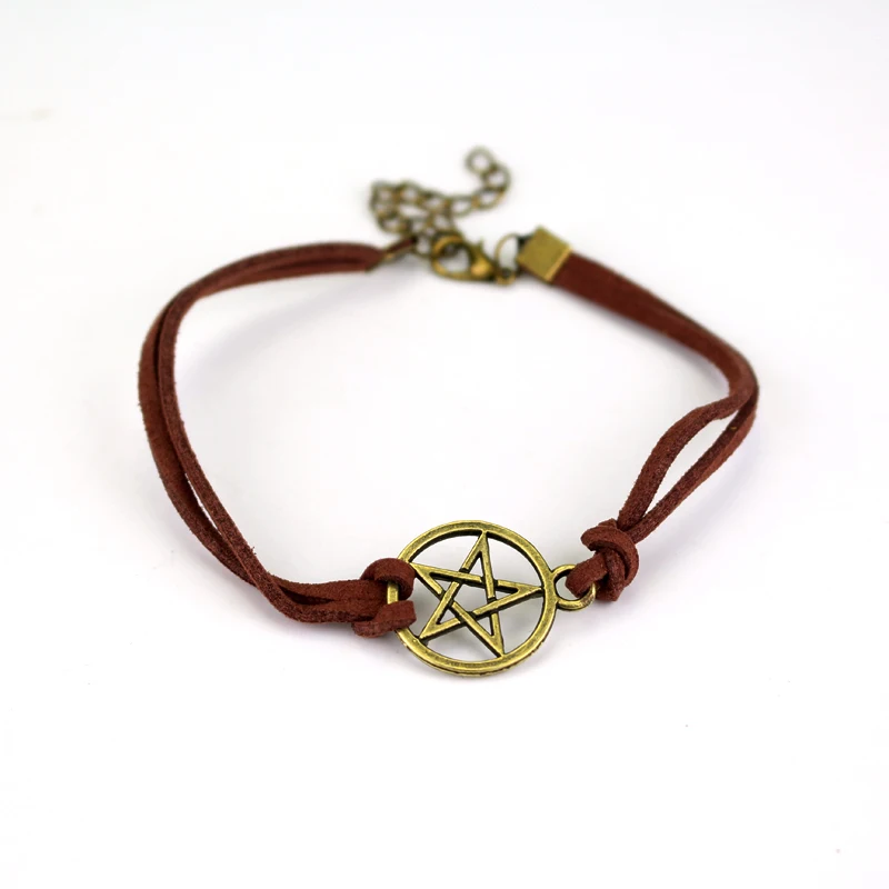 Supernatural Deans Protection Amulet Charm Women Cosplay Star Pentagram bracelet Supernatural Deluxe Fandom bracelet