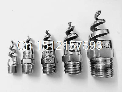 

5 pcs New SPJT 316L Stainless Steel Spiral Cone Spray Nozzle 1 " BSPT