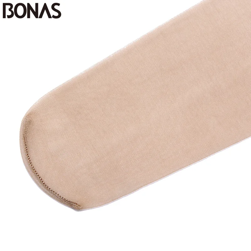 BONAS 15D Nylon Pantyhose for Women Sexy Black High Elastic Slim Fit Summer Tights Fashionable Girls' Legwear