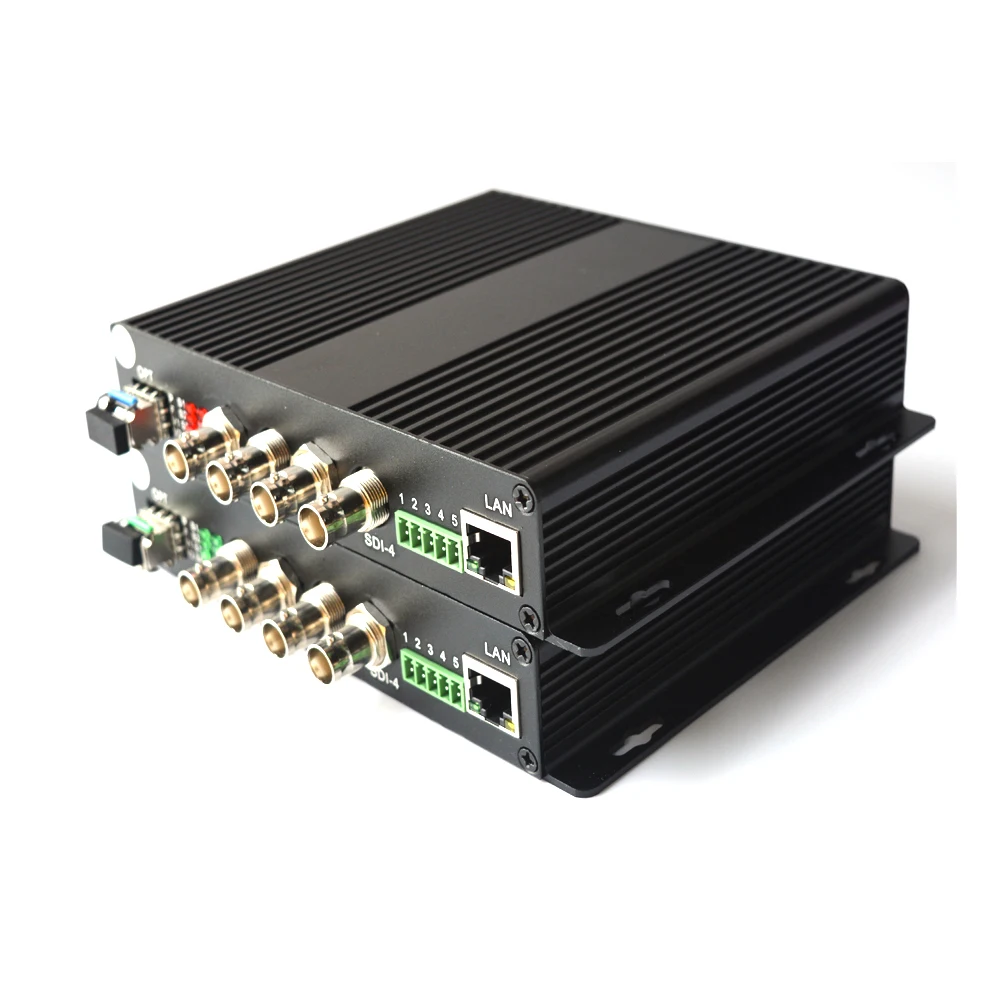 4 Channel HD SDI over Fiber Optic Media Converter,Video Audio Ethernet over fiber, with 2SFP optical module,LC for HD SDI camera