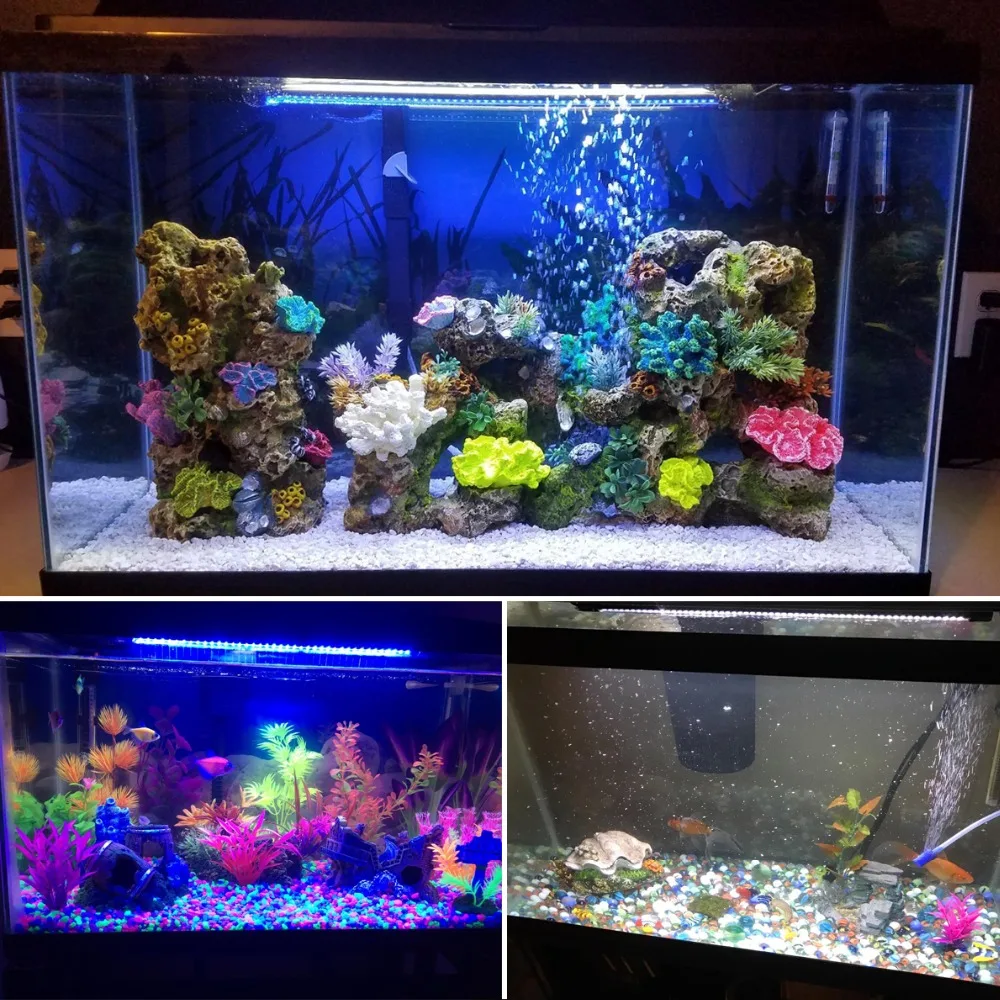 IP68 Waterproof EU Plug RGB LED Aquarium Light Fish Tank LED Bar Light Aquarium lamp Submersible Underwater light 19cm - 49cm