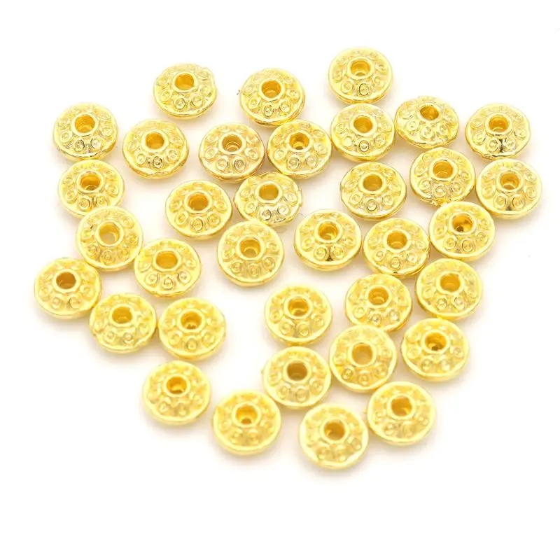 50pcs Mixed Antique SilverColor UFO Spacer Loose Metal Beads For Jewelry Making Beadwork Needlework Diy Accessories Wholesale
