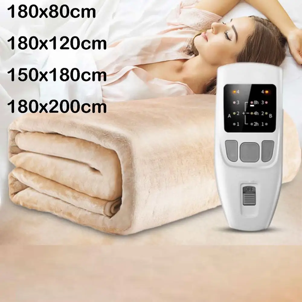 High Grade Warm Heater Velvet Electric Heating Blanket 4 Gear Temperature Timing Controller Room  Electric Blanket Pad Mat