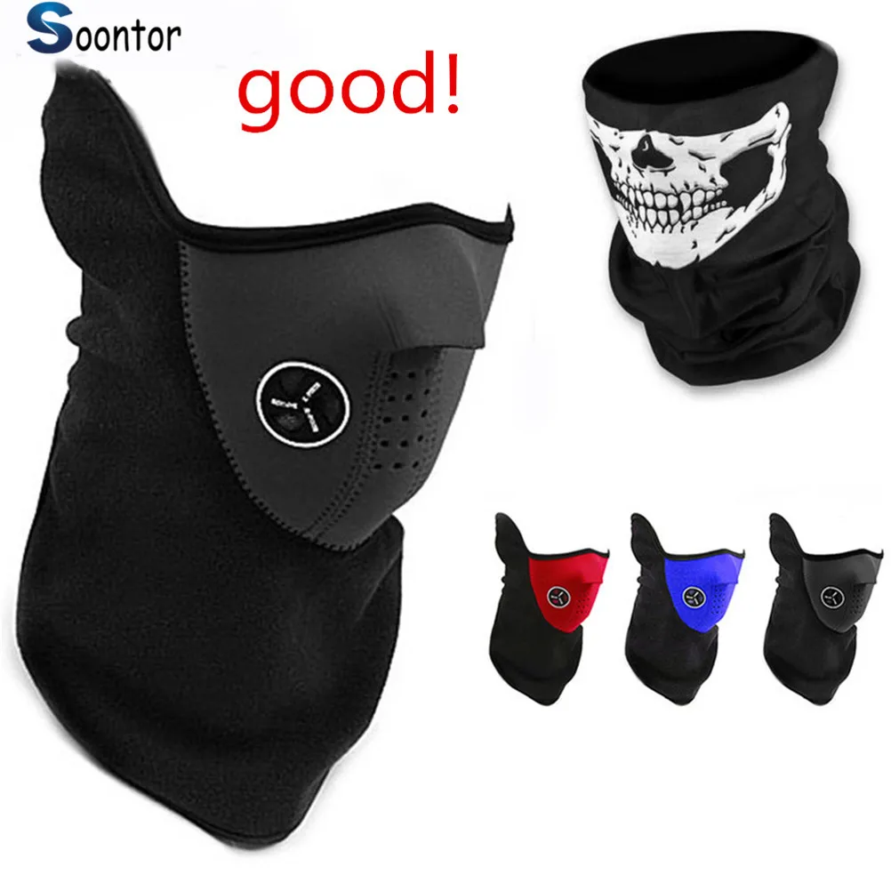 Motorcycle  Face Mask Cover Fleece Unisex Neck Guard skull Scarf White For  Ducati MTS 695 Ducati Scrambler 748 900SS