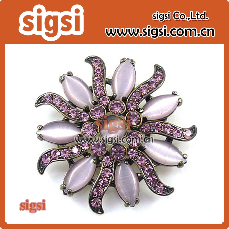 

wholesale wedding invitation decorative enamel rhinestone pink/blue brooch pin