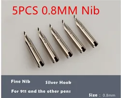 5Pcs/Set Jinhao 911 Silver Nibs Stainless Steel For Fountain Pen Replacement Stainless Steel Pen Nib