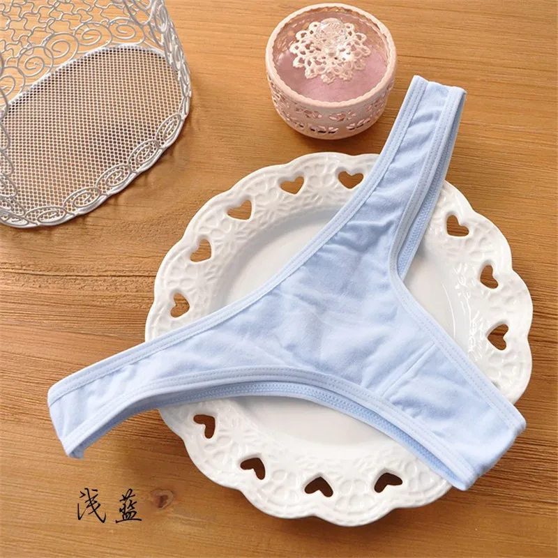 Solid Cotton Bandage G String Teenage Underwear Panties Calcinhas Breathable Young Girls Lingerie Underwear Girl Thongs