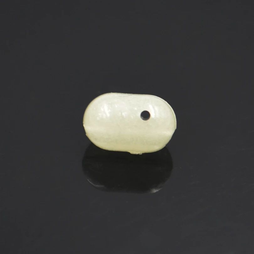 MNFT 100PCS 5*8MM Oval Pearl Cross Hole Beads Carp Fishing Accessory Saltwater Rigs Luminous & Transparent Plastic Bead