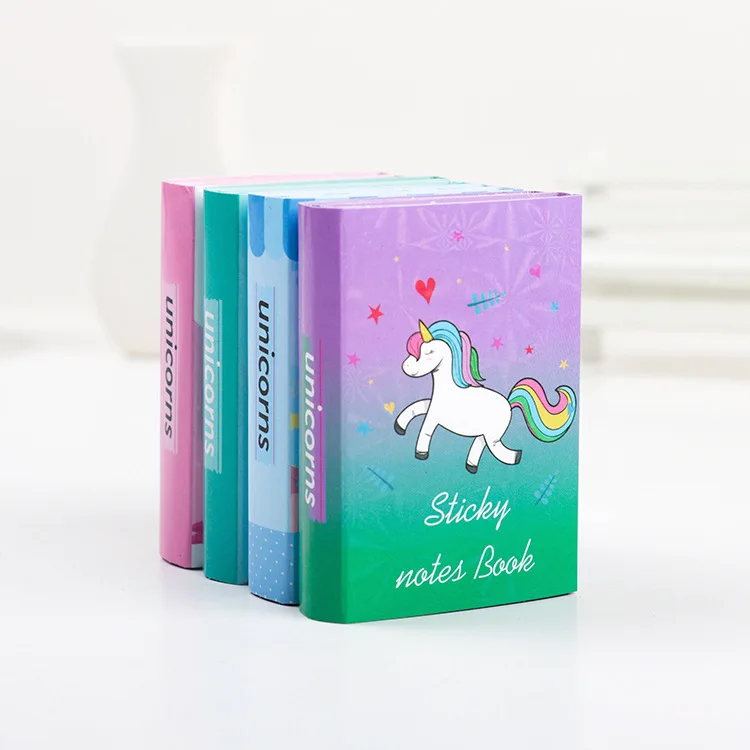 Cute cartoon Unicorn 6 Folding Memo Pad laser N Times Sticky Notes Memo Notepad Bookmark Gift Stationery