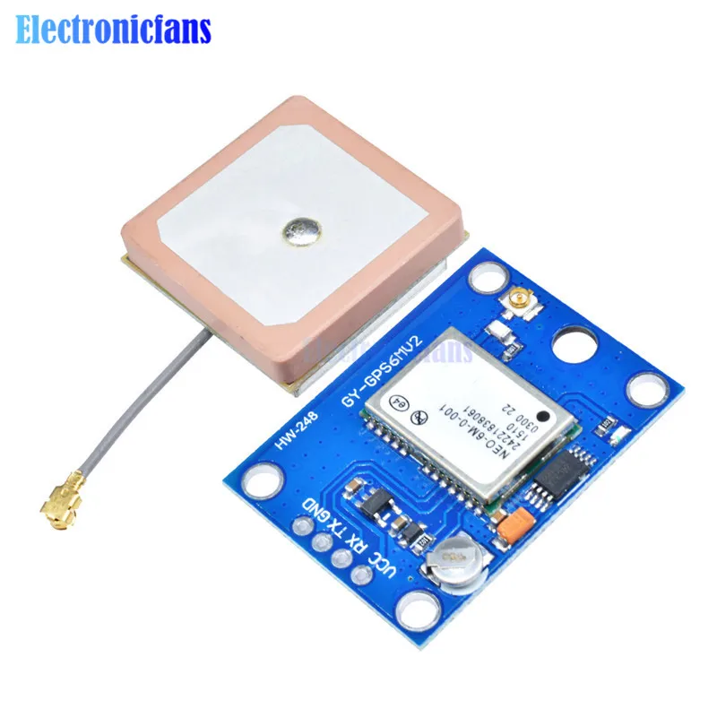 1Set NEO-6M GPS Module GY-GPS6MV2 NEO6MV2 Buit-in EEPROM APM2.5 Antenna 3V-5V RS232 TTL Board for Arduino Flight Control