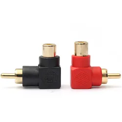 1 par de adaptadores de conector de ángulo recto RCA de 90 grados macho y hembra Adaptador de Audio de codo de 90 grados