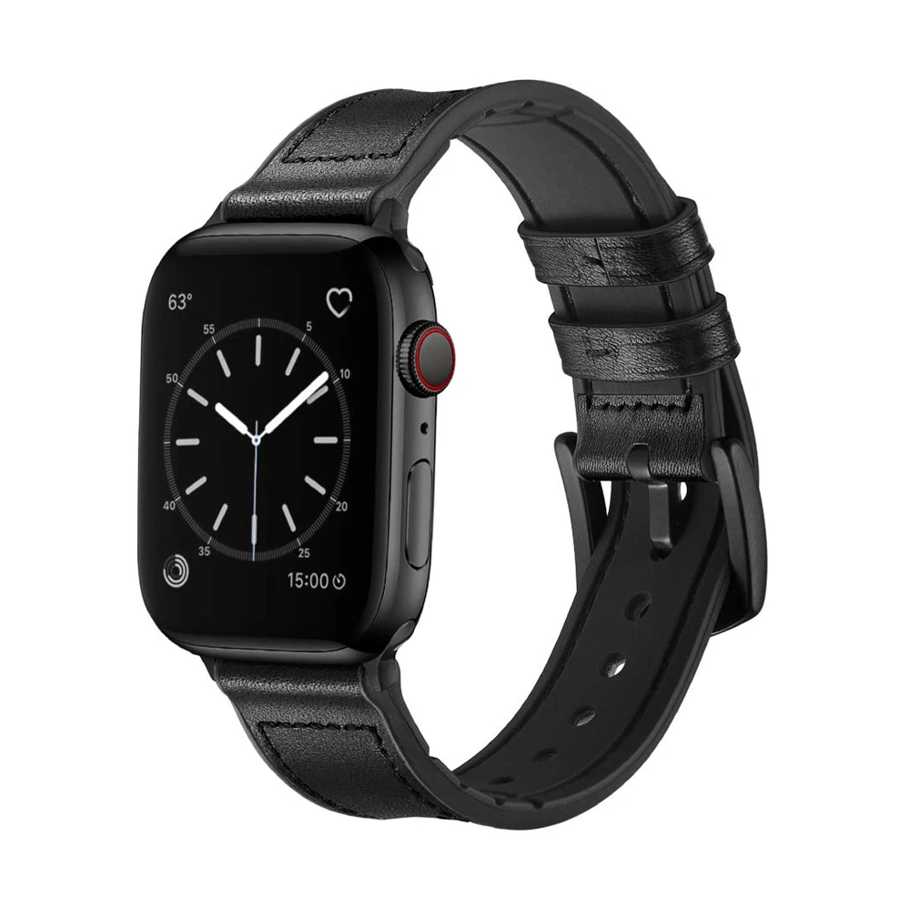 Hybrid Sport strap Für Apple Uhr 6 band 42mm 38mm iwatch 5 4 3 2 SE 44mm 40mm vintage Echtem Leder Sweatproof armband