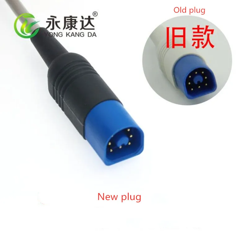 5PCS/Lot Comptible for M1196A Direct Reusable New Style Adult Finger Clip SpO2 Sensor 8Pin 3m