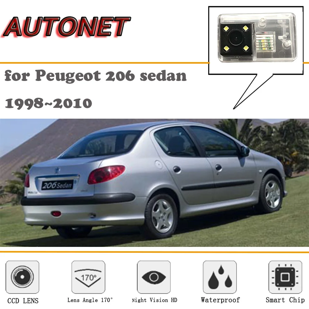 

AUTONET Backup Rear View camera For Peugeot 206 sedan 1998~2010/HD Night Vision/Parking Camera/license plate camera