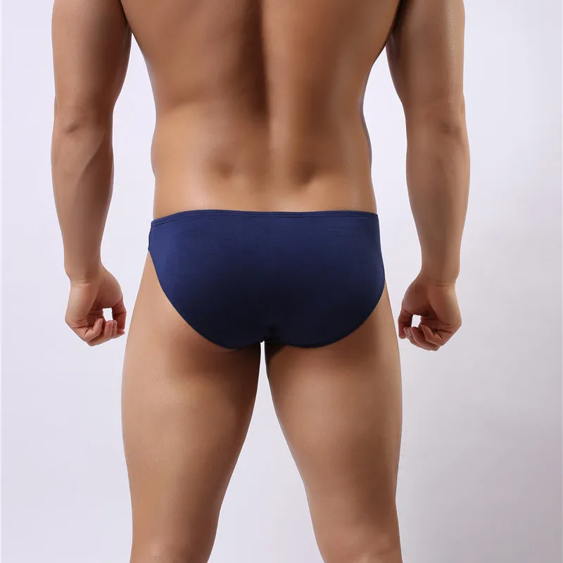 Wholesale Sexy Mens Underwear Modal Briefs Shorts Soft Bulge Pouch Underpants Slip Homme Men\'s Bikini Briefs 10 Colors Panties