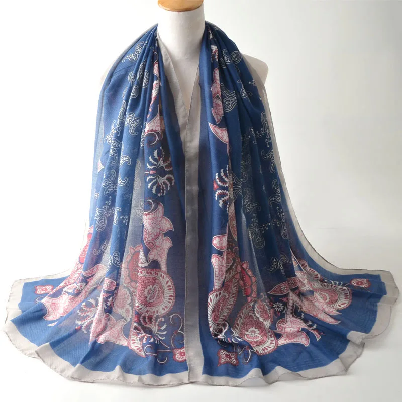 Fashion Cotton Viscose Scarf,Muslim Hijab,Shawls and Scarves,Floral Muffler,Head Paisley Wraps,Cape Female Stoles