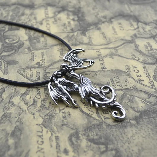 Angels and god beast love retro necklace dies are together couples the vikings pendant jewelry