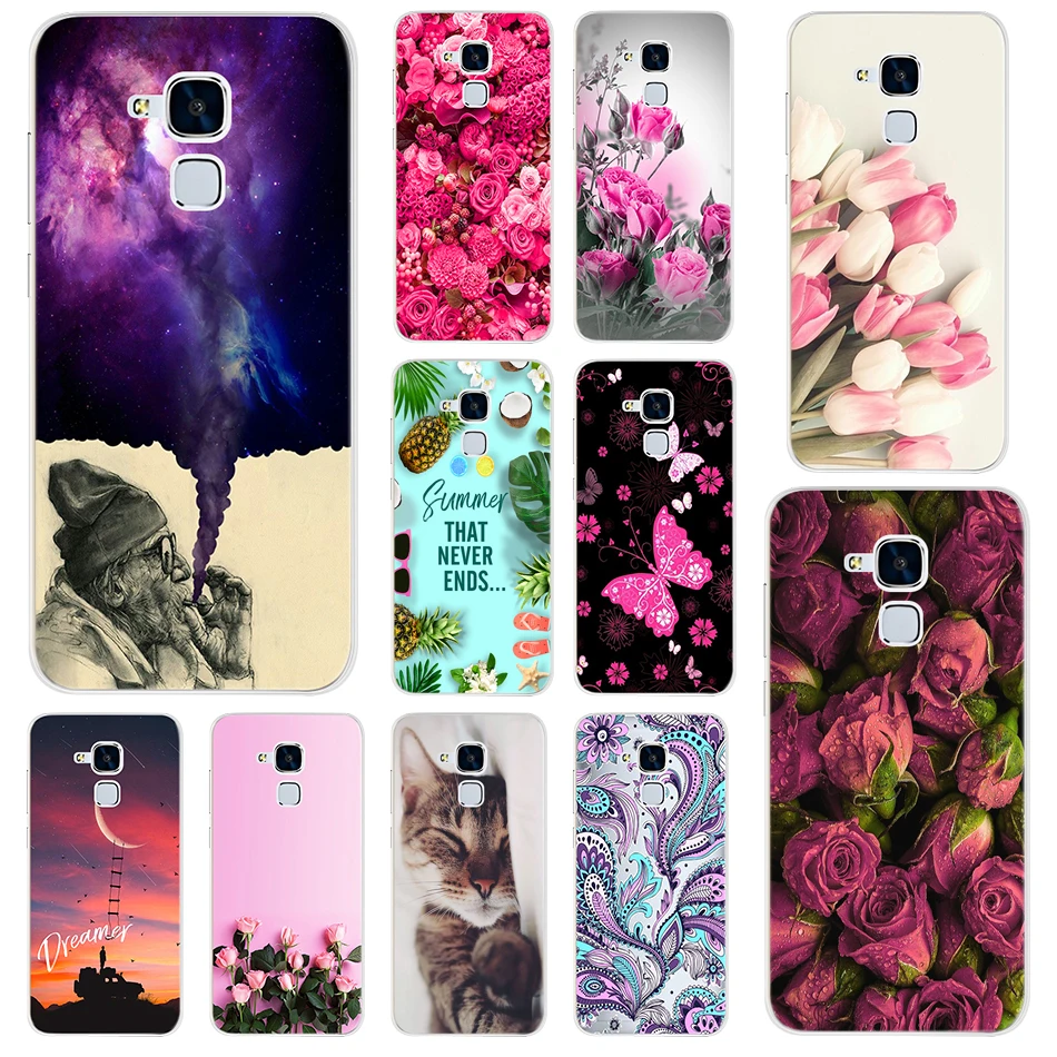Silikonowe etui na Huawei Honor 5C Honor 7 Lite etui na miękkie etui z TPU na telefon dla Huawei GT3/GR5 Mini NMO-L31 tylna pokrywa Coque