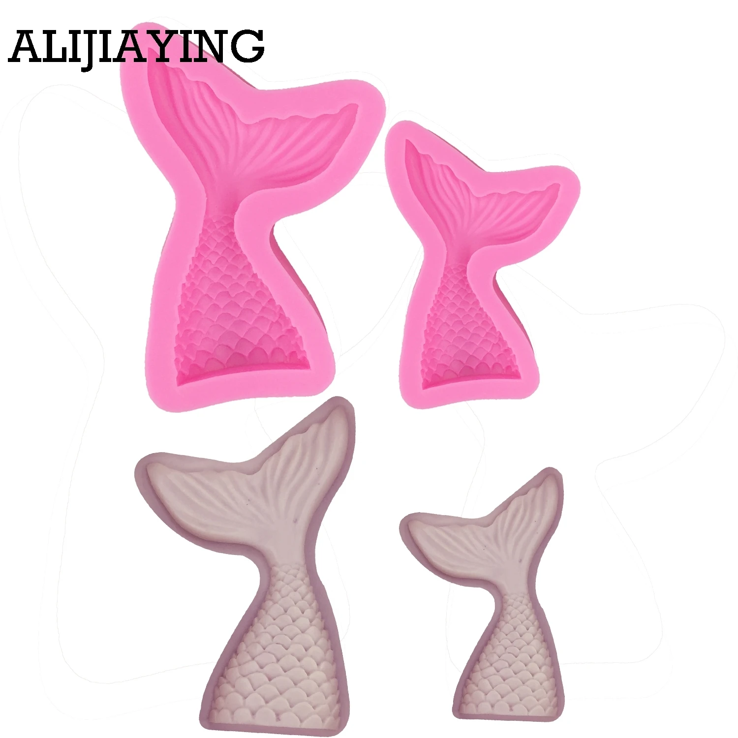 M0561 Christening Mermaid Tail Silicone Mold Fishtail Fondant Cupcake Cake Decorating Baking Tools Soap Mold Fish Fork tail