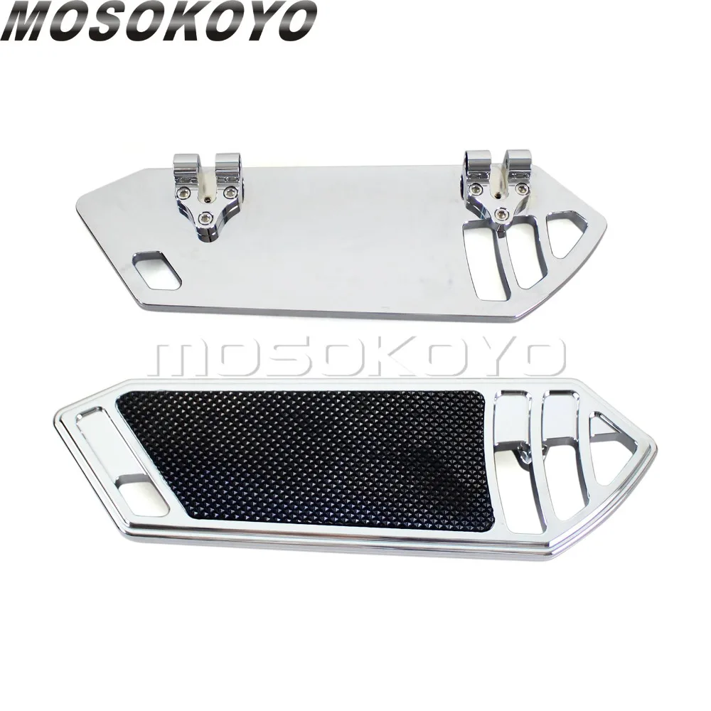 Chrome Motorcycle Highway Floorboards Rear Footpeg Footrest Diver Floor Board Pad for Harley Softail Touring 1984-2015